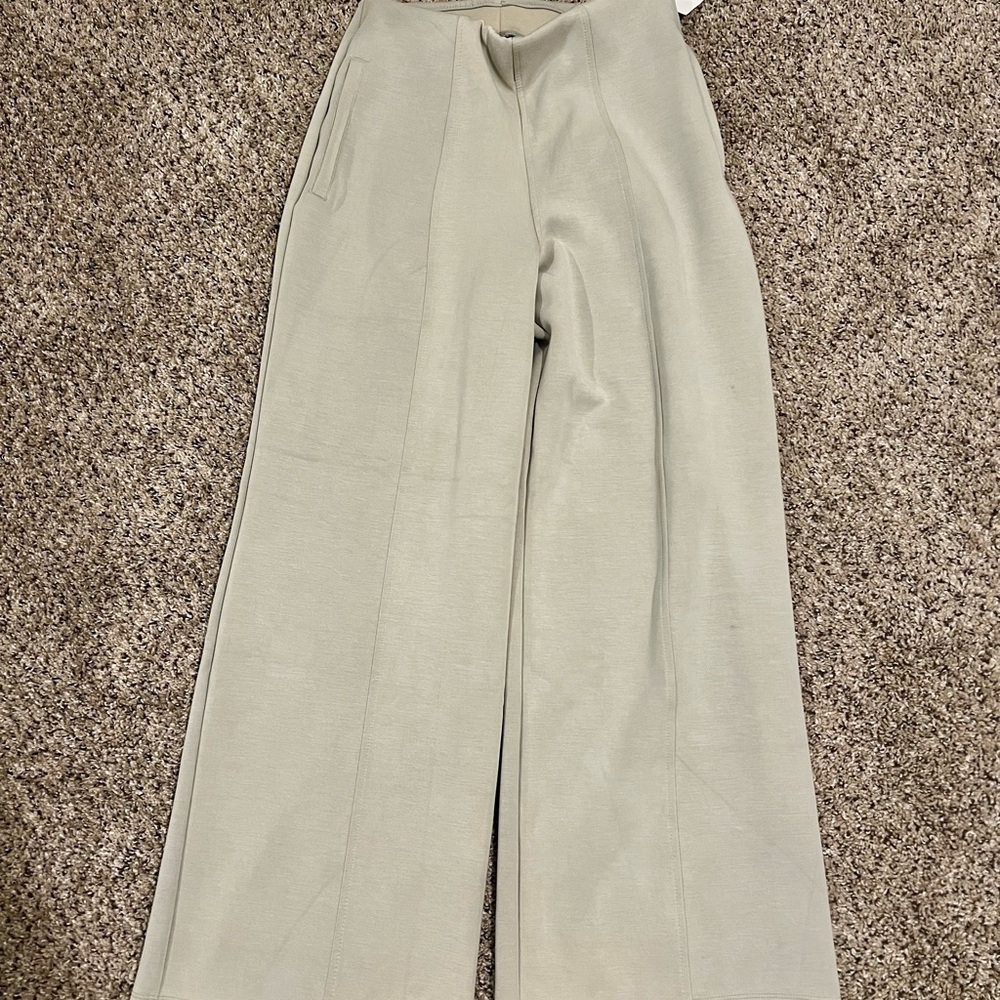 NWT Wide Leg Pleated Light Green Pants - Picture 2 of 10